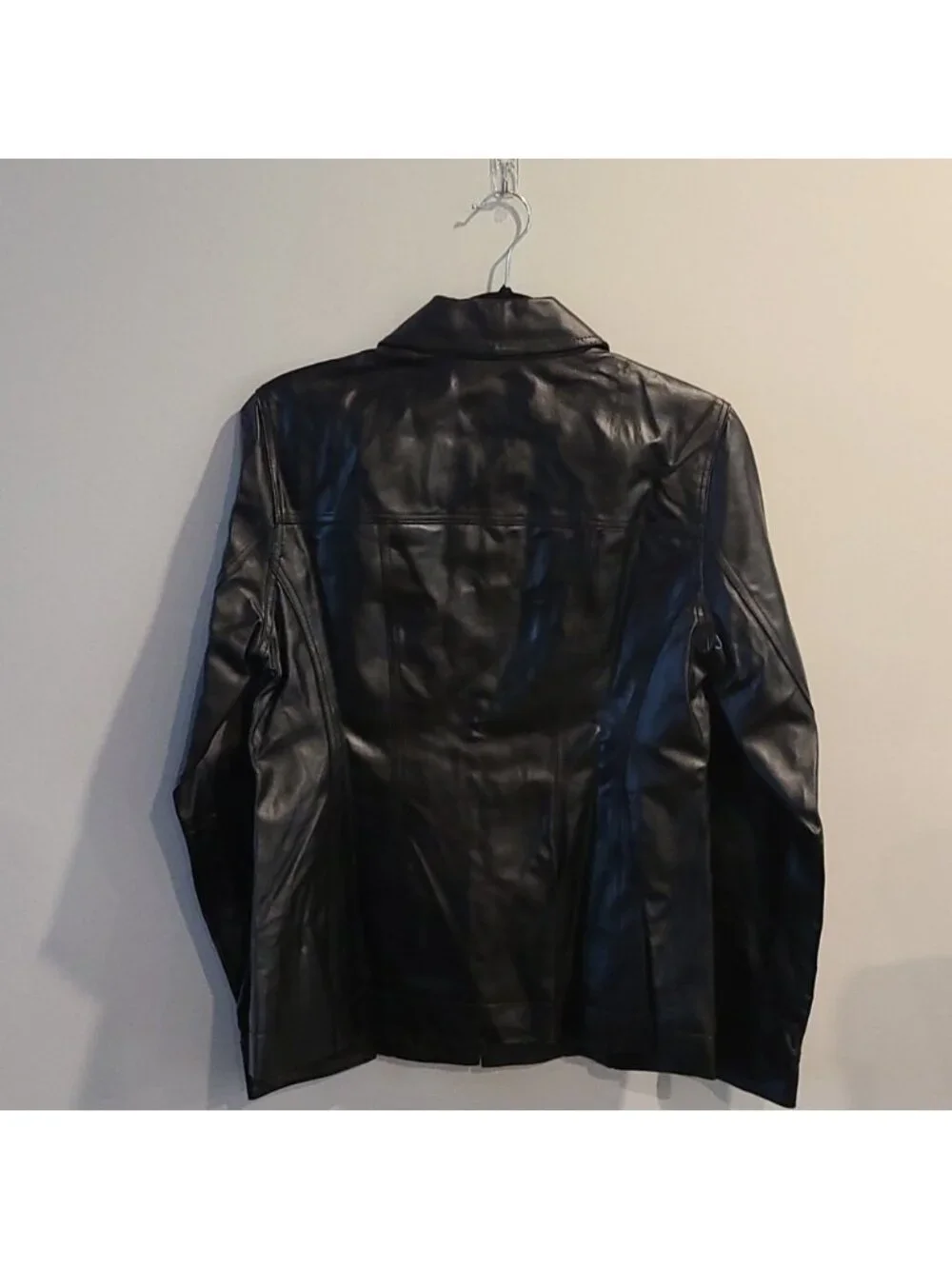 GUILLAUME black genuine leather zip up jacket